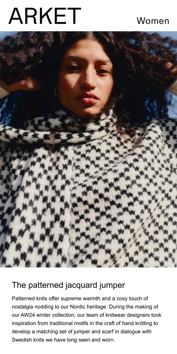 Email from ARKET. The patterned jacquard jumper