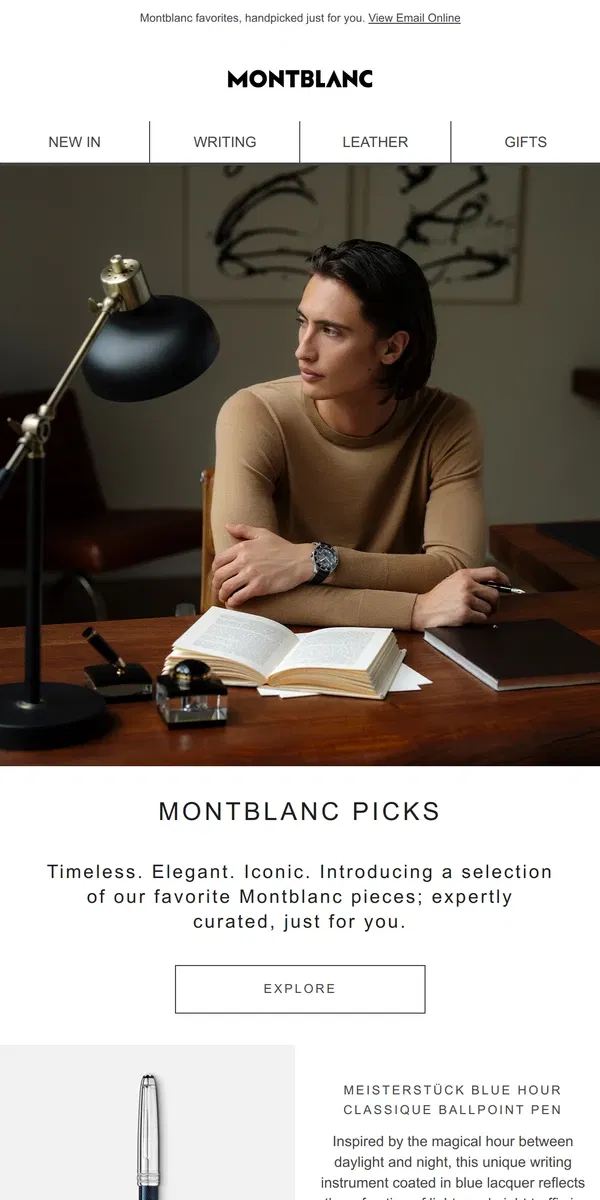 Email from Montblanc. The pieces that define timeless elegance