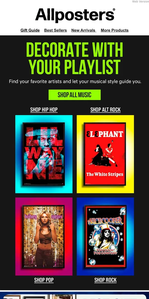 Email from AllPosters. Your Music = Your Style