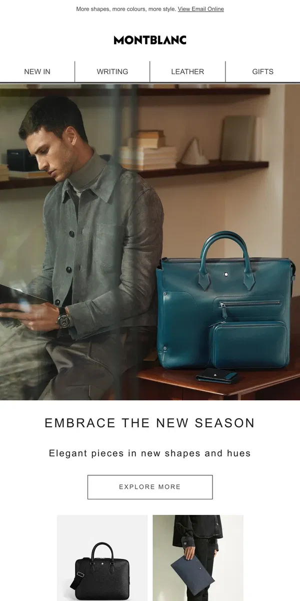 Email from Montblanc. Complement your style with seasonal leather