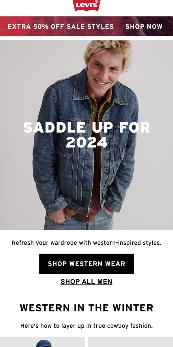 Email from Levi's. HELLO 2024 🤠🐎