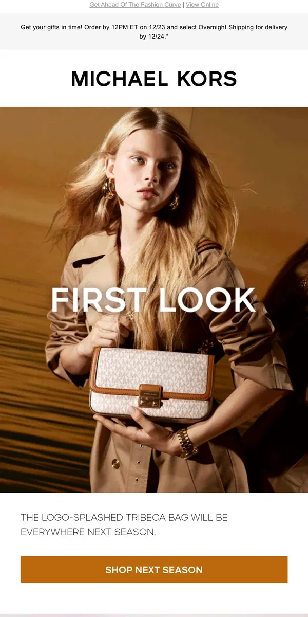 Email from Michael Kors. A First Look At Next Season’s Standouts