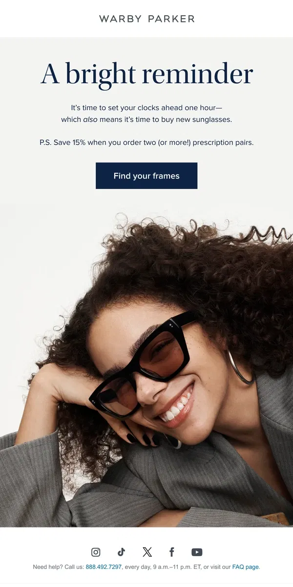 Email from Warby Parker. In case you forgot