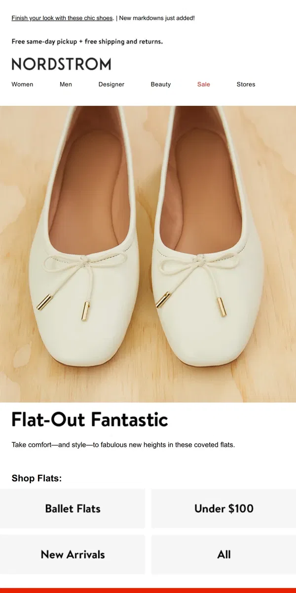 Email from Nordstrom. Mad for flats? So are we ❤️