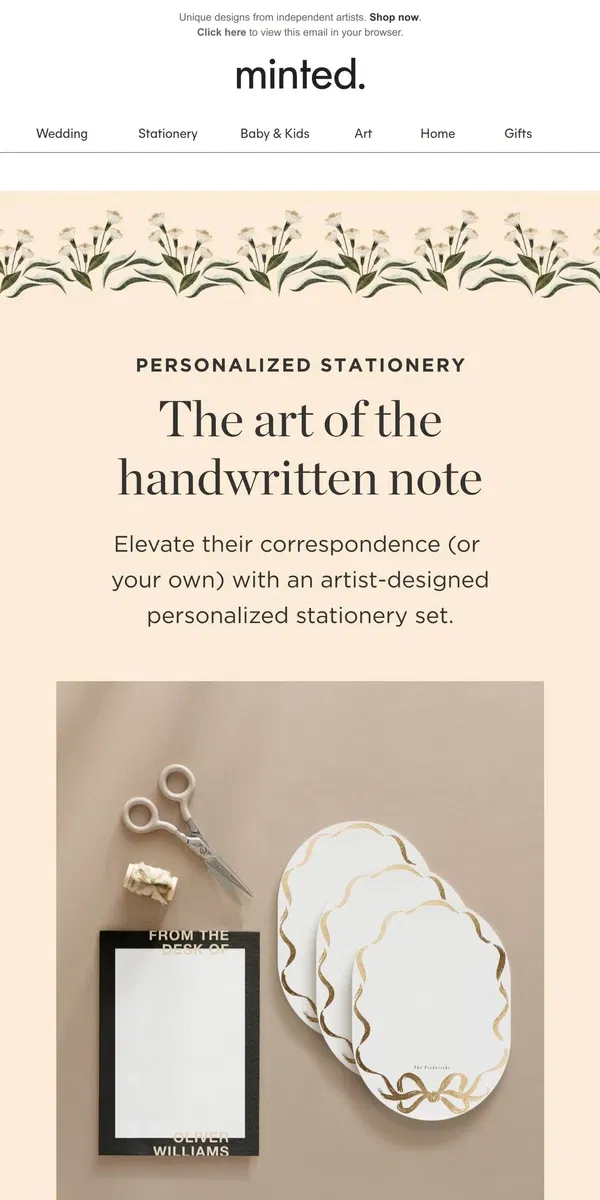 Email from Minted. Love unique desk accessories?