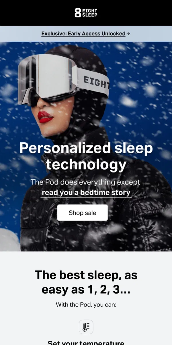 Email from Eight Sleep. Perfect sleep for you →