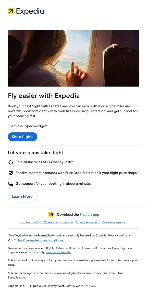 Email from Expedia. Let your rewards soar