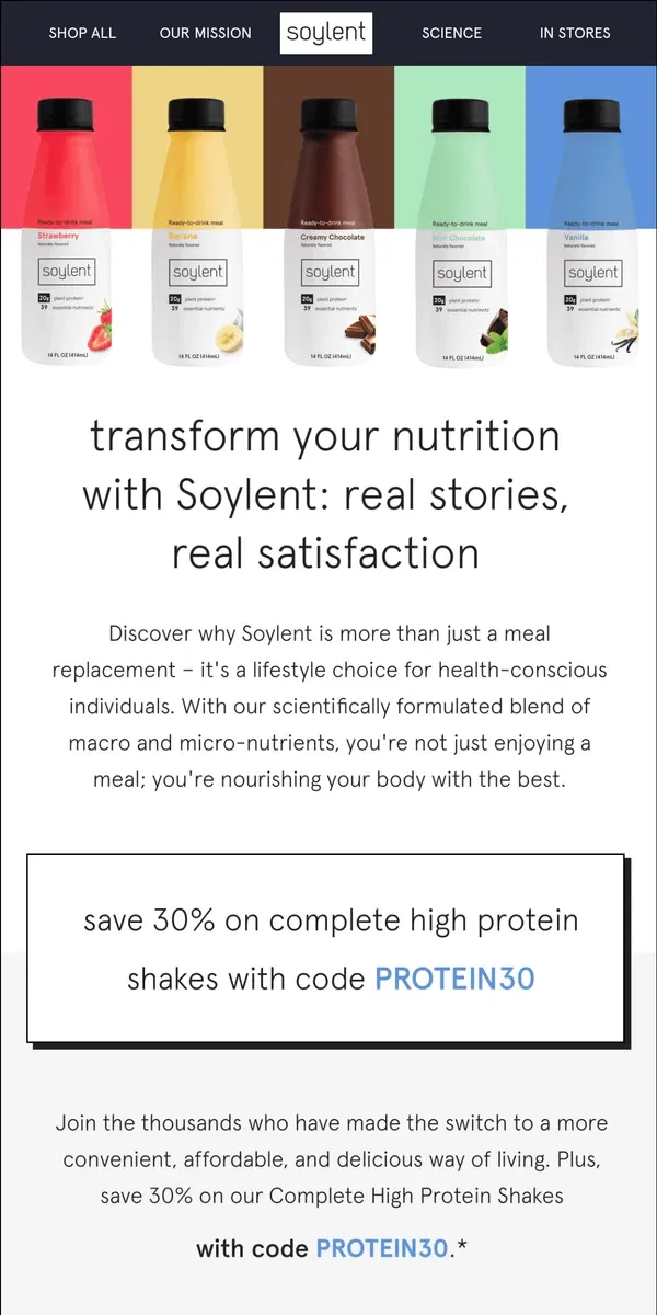 Email from Soylent. Why Soylent has over 11K 5-star reviews.