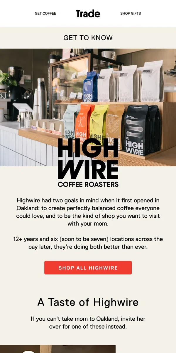 Email from Trade Coffee. Have You Tried This Oakland Favorite?