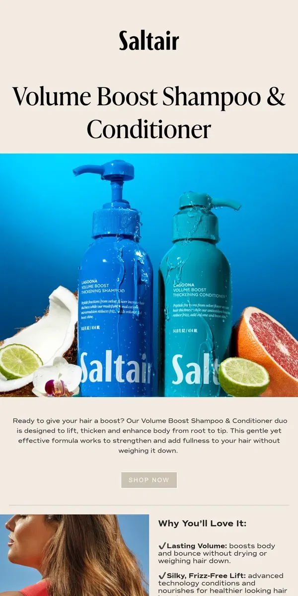 Email from Saltair. Effortless Volume