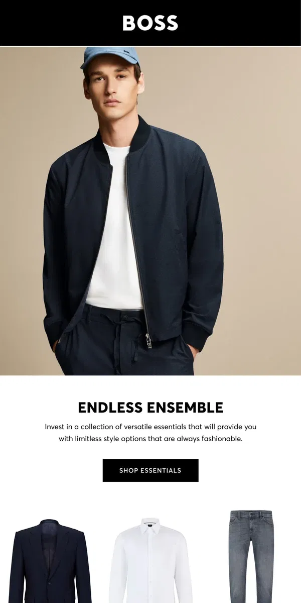 Email from HUGO BOSS. Invest in BOSS basics