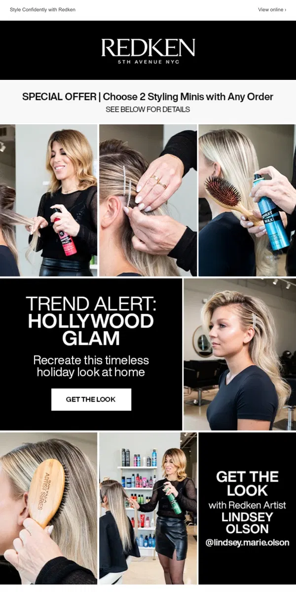 Email from Redken. Discover Holiday Looks You’ll Love with Redken Artist Lindsey Olsen