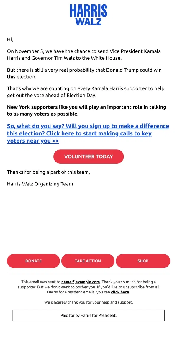 Email from Kamala Harris. We need your support.​