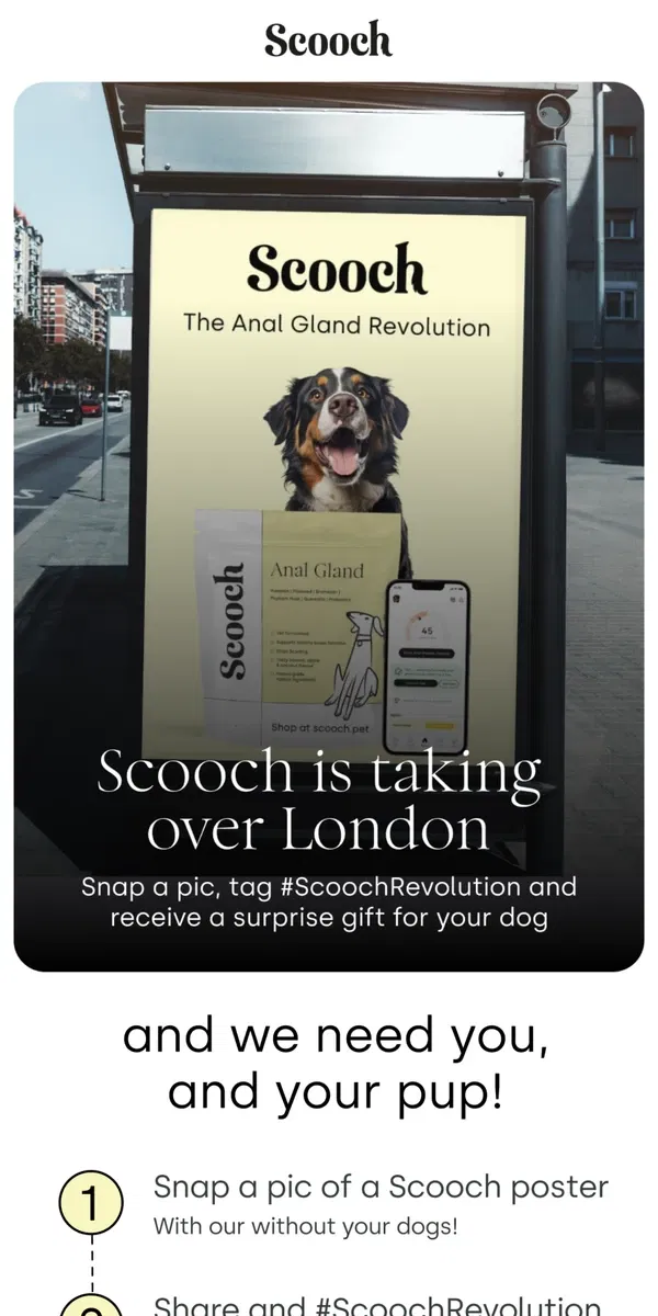 Email from Scooch. Scooch is taking over London!