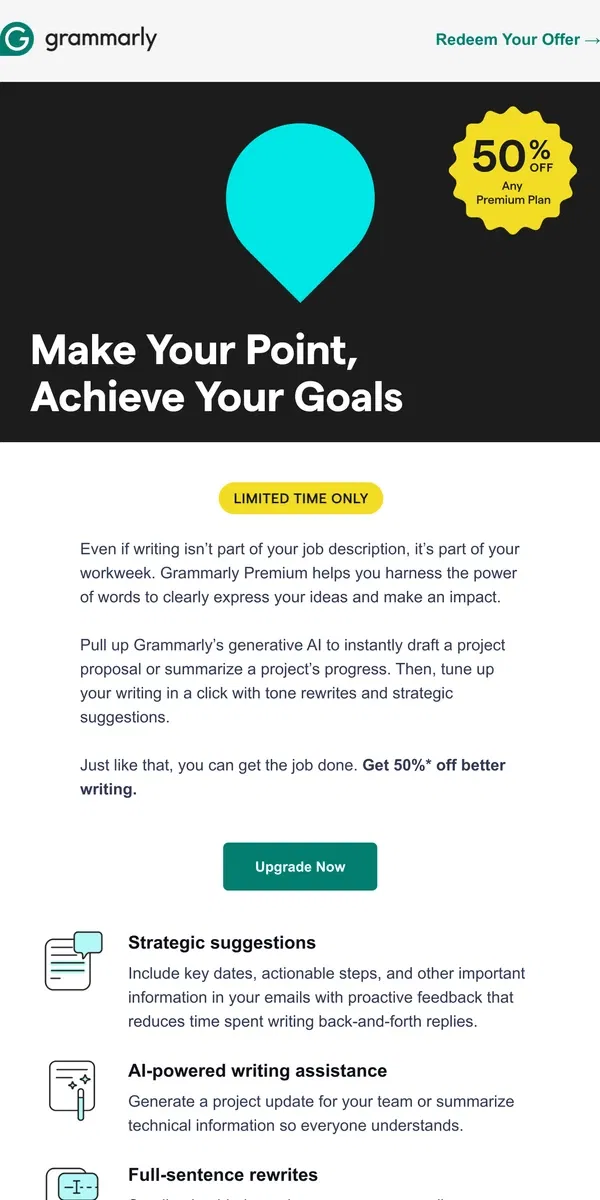 Email from Grammarly. Make an impact with your words