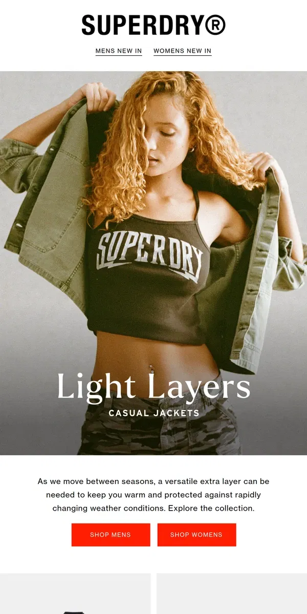 Email from Superdry. Transitional Jackets For Spring