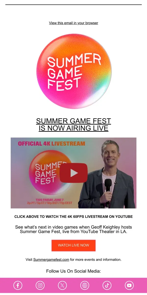 Email from The Game Awards. 🔴 SUMMER GAME FEST  - [NOW LIVE!]