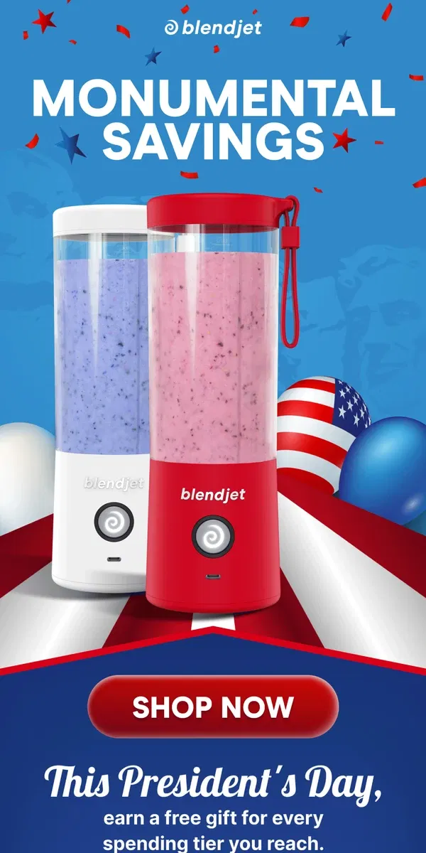 Email from BlendJet. Our President’s Day Sale is here! 🇺🇸