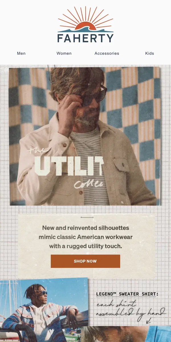 Email from Faherty. Introducing The Utility Collection