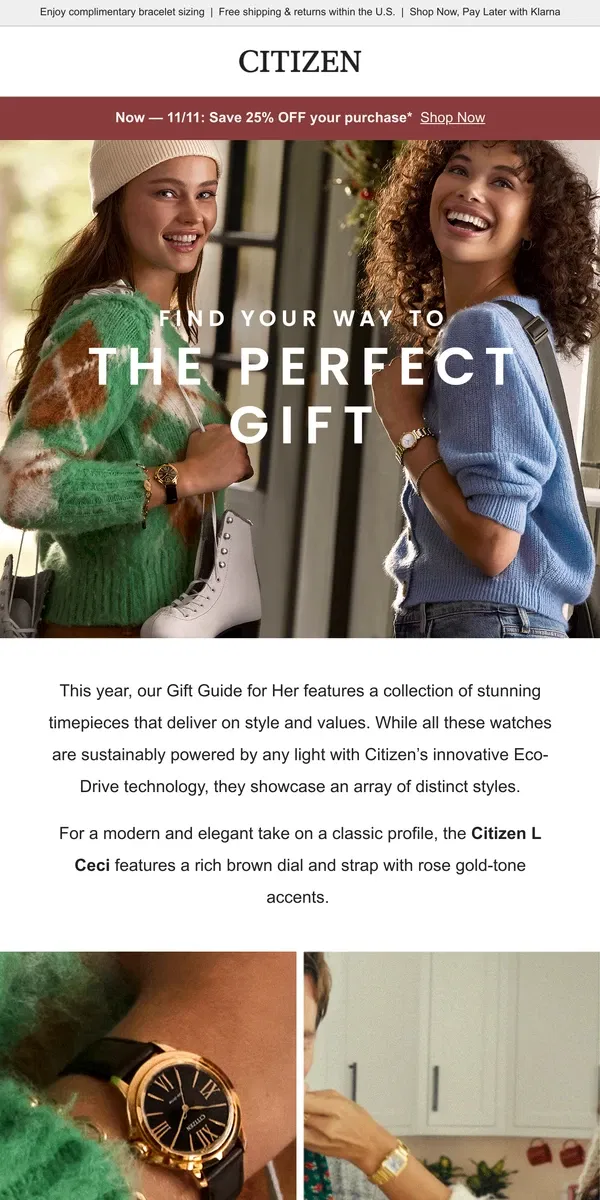 Email from Citizen Watch. Discover the Perfect Gift for Her