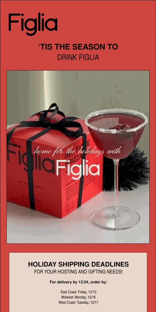 Email from Figlia. 'Tis the season to drink Figlia