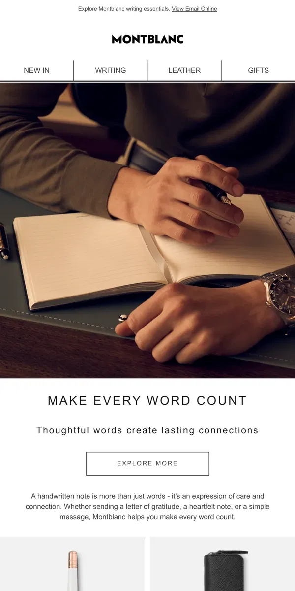 Email from Montblanc. Make every word count with Montblanc