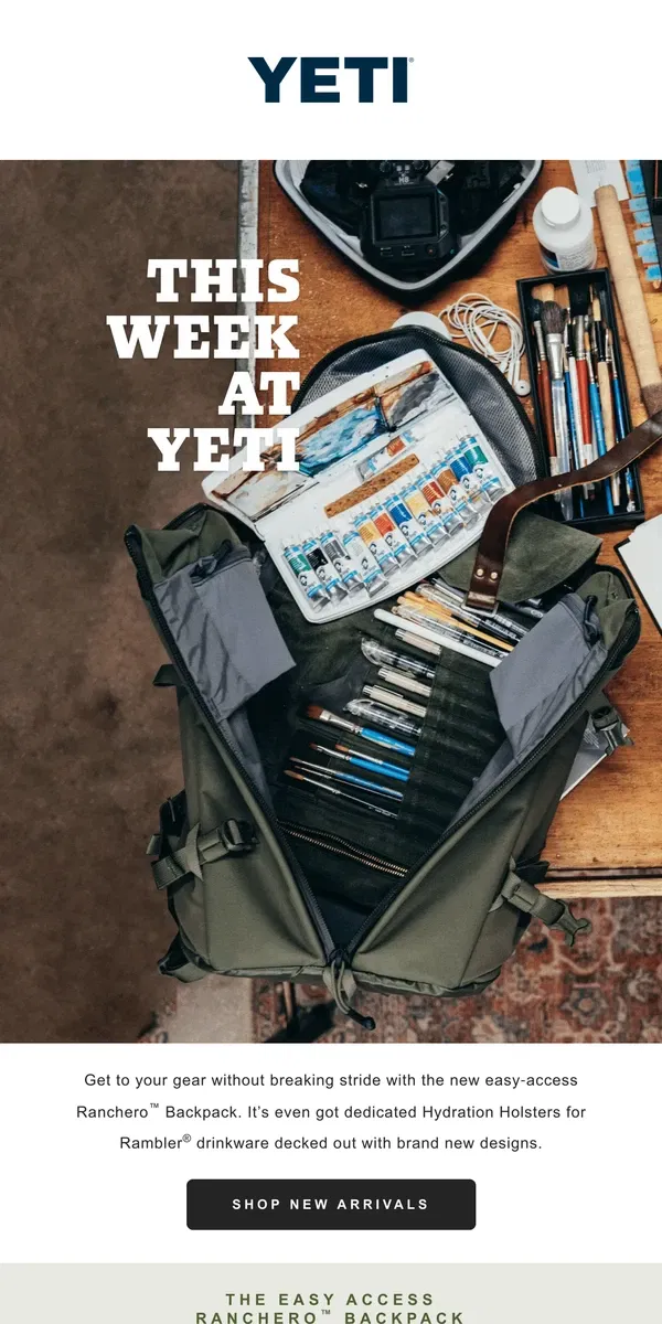 Email from YETI. Rip Into Your New Daily Driver Pack