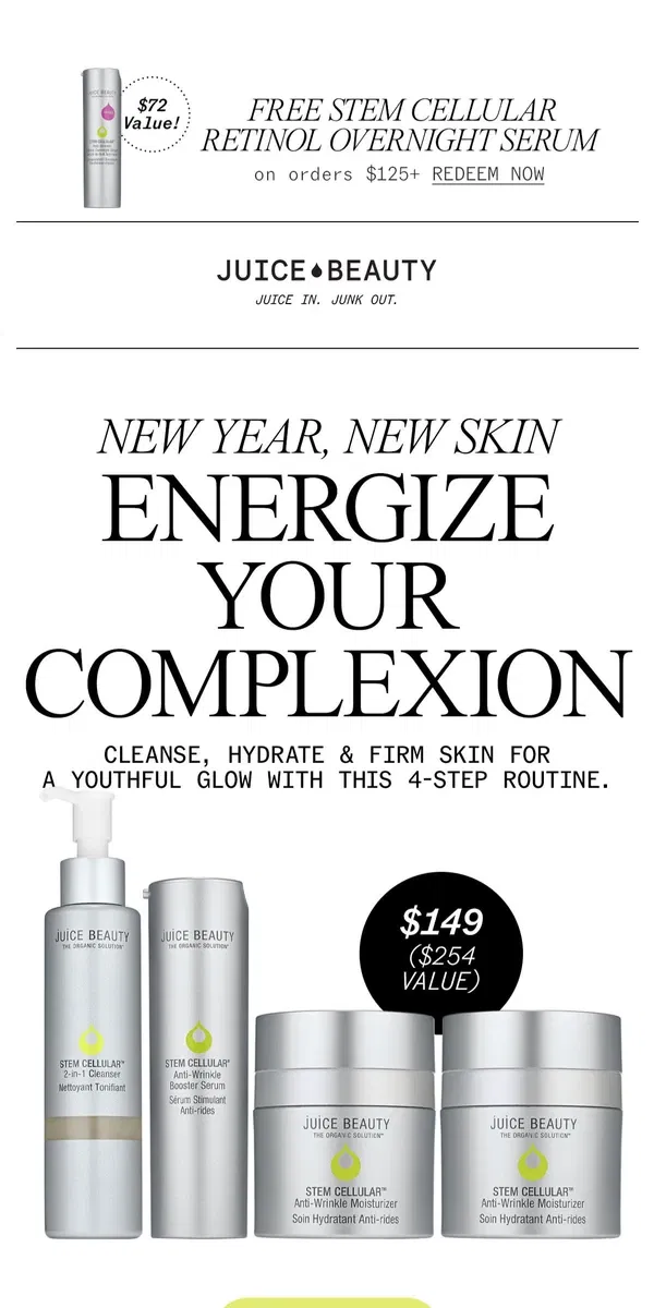 Email from Juice Beauty. 41% Off This 4-Step Youth Activating Routine