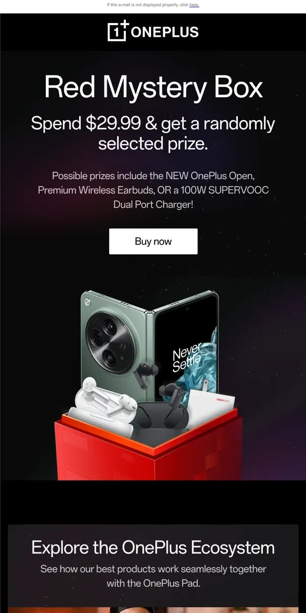 Email from OnePlus. Last Call to get a OnePlus Red Mystery Box!