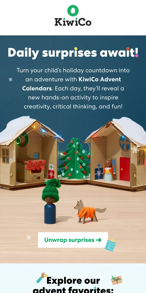 Email from KiwiCo. Unwrap new discoveries every day!