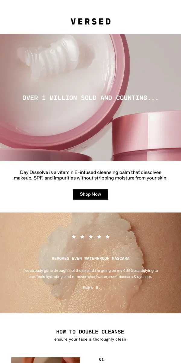 Email from Versed Skin. Even waterproof makeup is no match for this best-seller