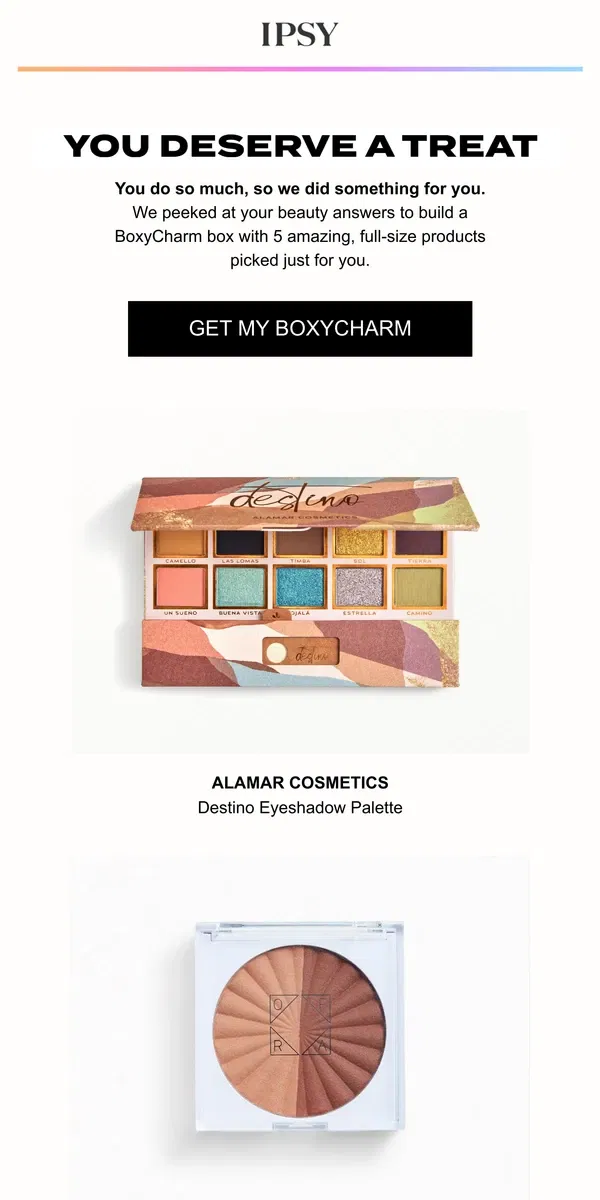 Email from BoxyCharm by IPSY. Your beauty perk-me-up is inside