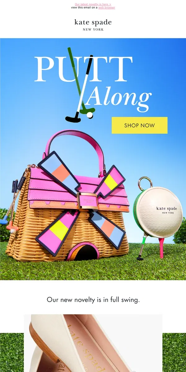 Email from Kate Spade. Tee time has arrived ⛳