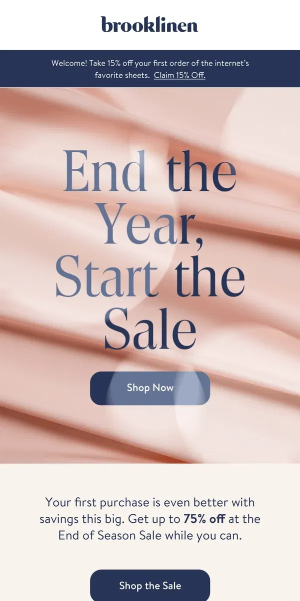 Email from Brooklinen. Sale’s On Sale 