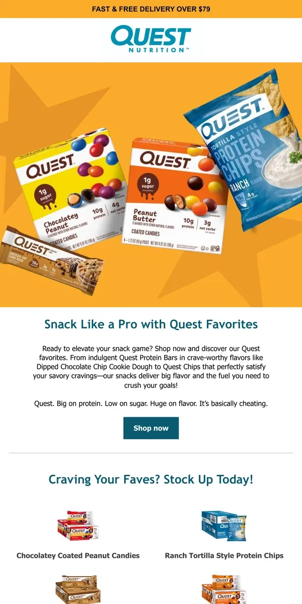 Email from Quest Nutrition. Don't Miss Out on Quest Favorites!