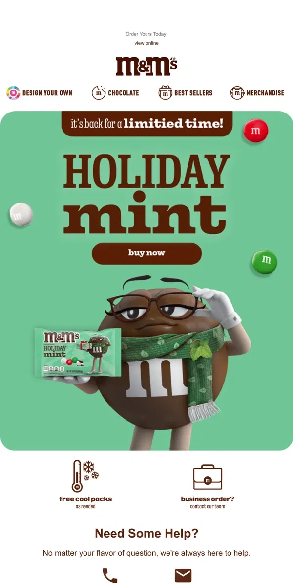 Email from M&M's. Get Ready for Amaze-MINT!