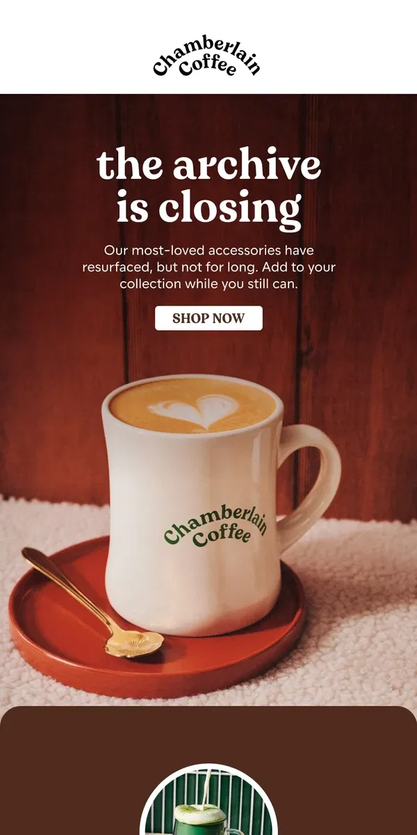 Email from Chamberlain Coffee. only a few left