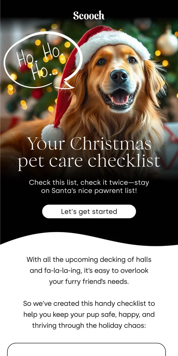 Email from Scooch. 🎅 You’ll want to save this for Christmas…