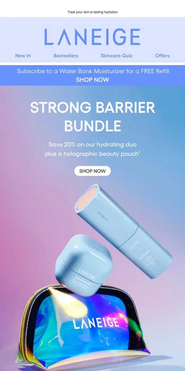 Email from LANEIGE. Save 20% on Strong Barrier Bundle!