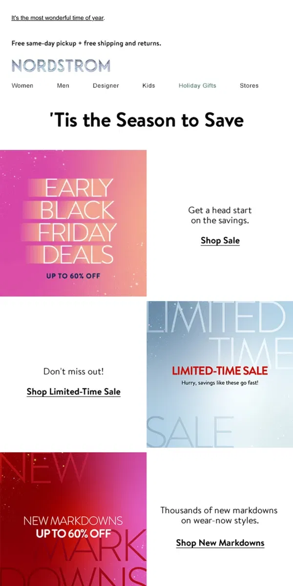 Email from Nordstrom. So. Many. Deals.