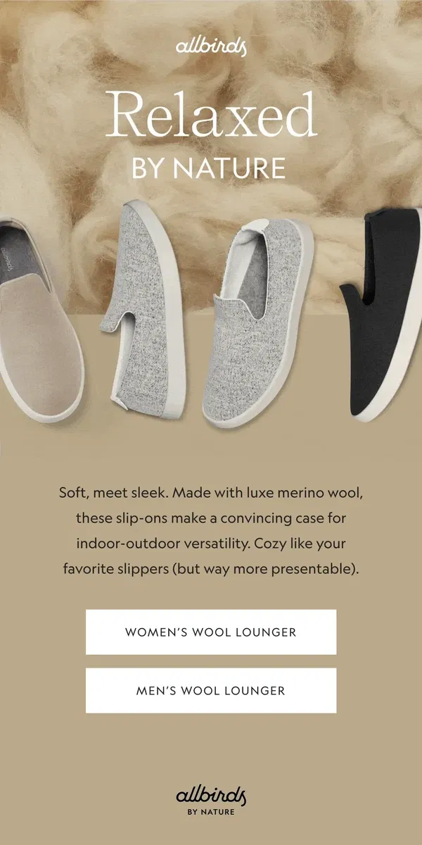 Email from Allbirds. Our Softest, Bestselling-est Slip-Ons 🐑