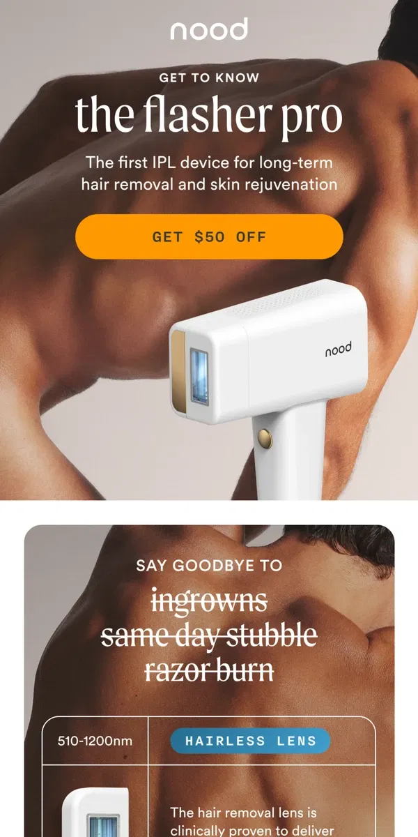Email from Nood. NEW! Hair free in 10 days