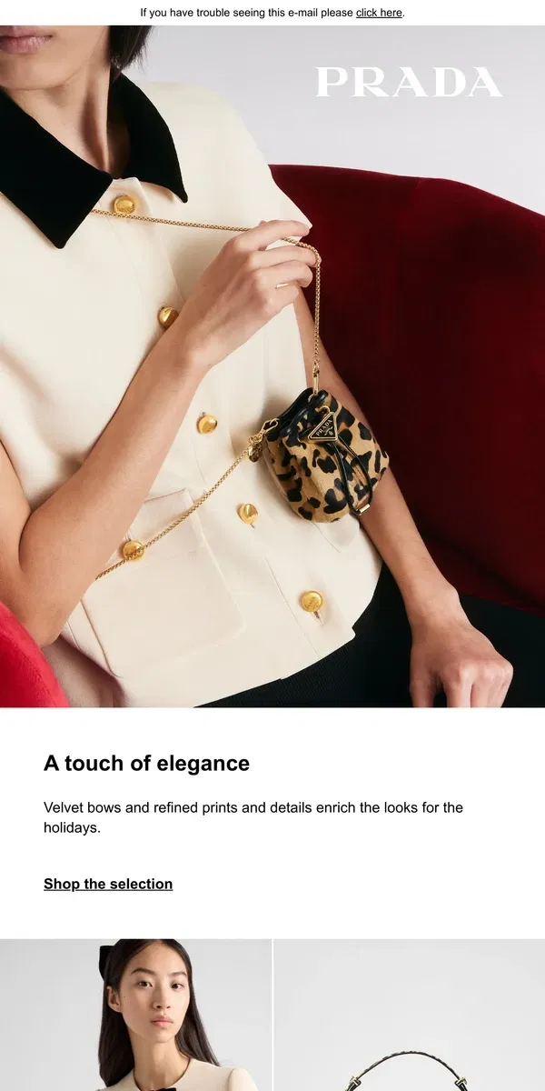 Email from Prada. Festive style