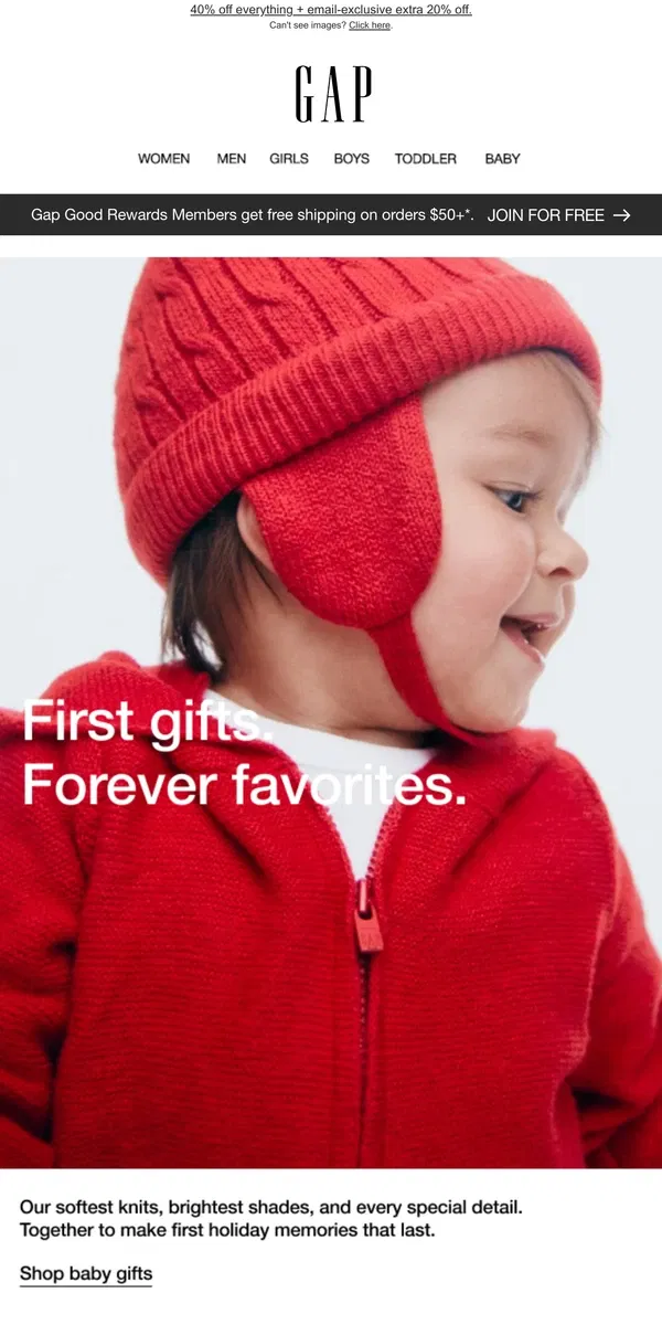 Email from GAP. The best baby gifts. Ever.