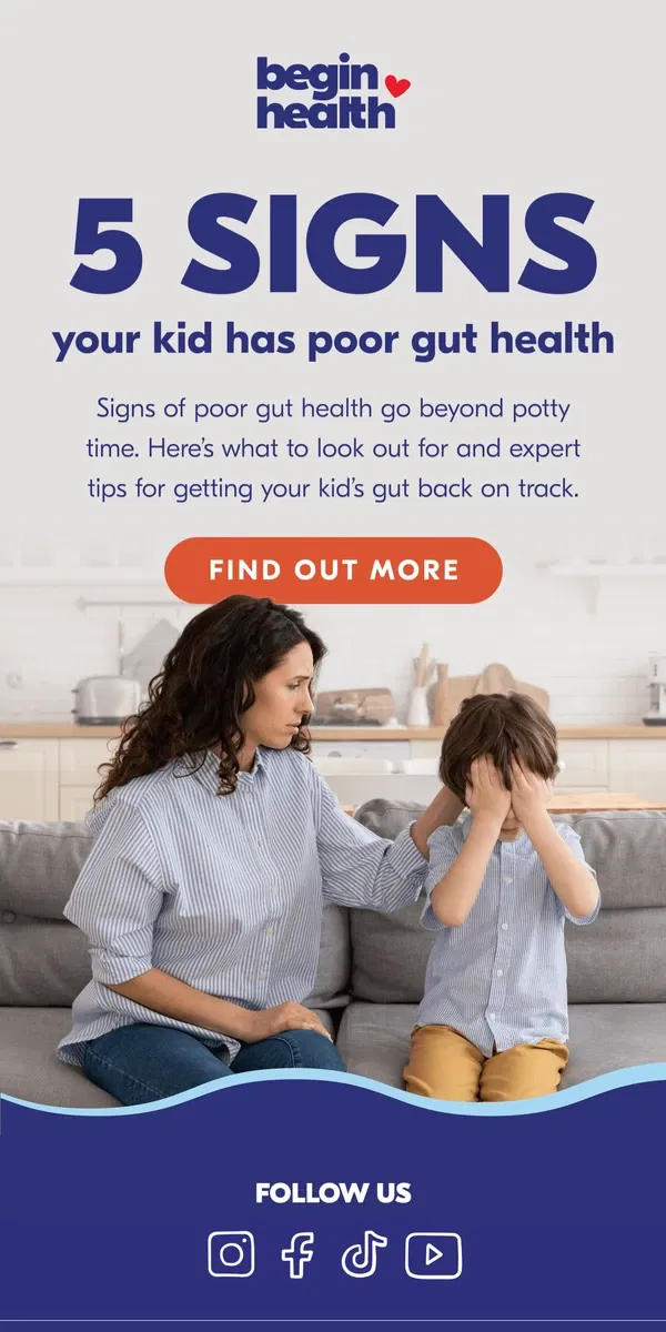 Email from Begin Health. Does my kid have bad gut health?