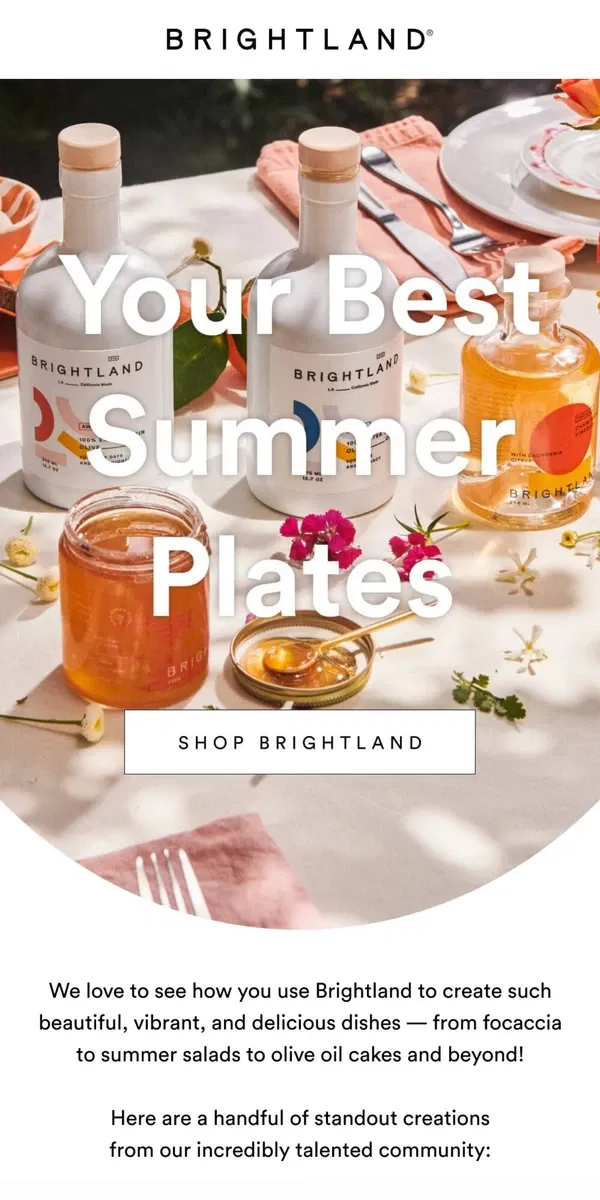 Email from Brightland. Your Summer Plates 🌞