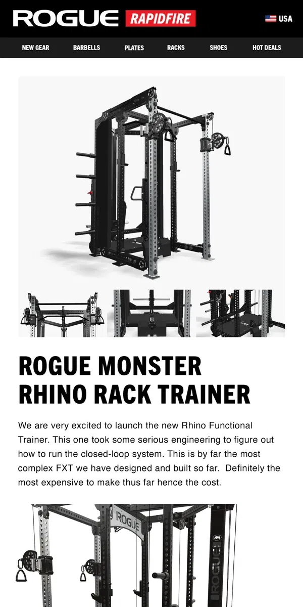 Email from Rogue Fitness. Just Launched: Rogue Monster Rhino Trainer