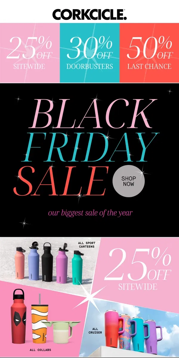 Email from CORKCICLE. BLACK FRIDAY STARTS NOW!