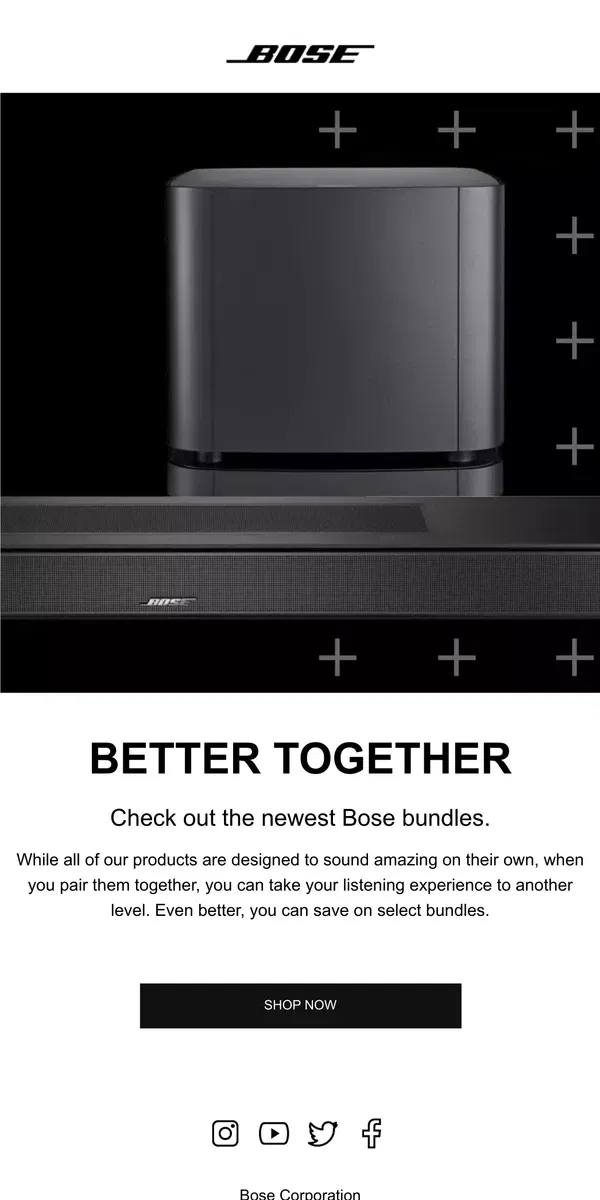 Email from Bose. New Bose bundles are here | Save on select bundles