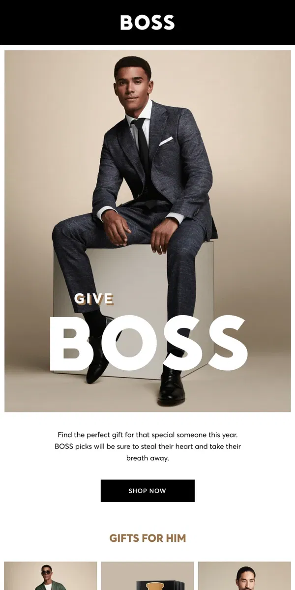 Email from HUGO BOSS. The Gift of BOSS